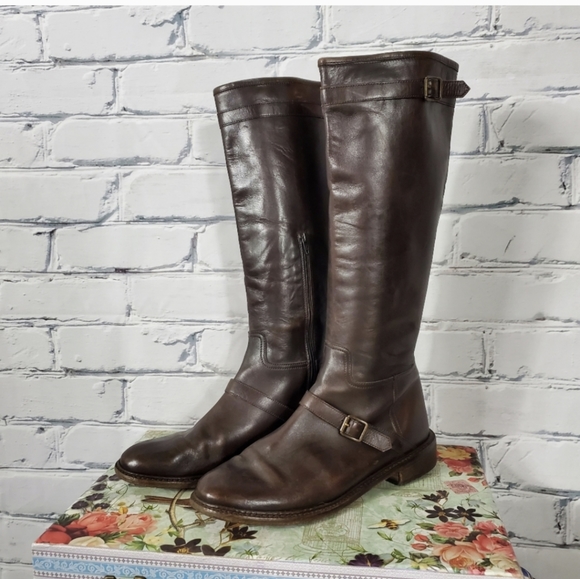 Ralph Lauren Black Label Brown Leather Riding Boots - Picture 1 of 9